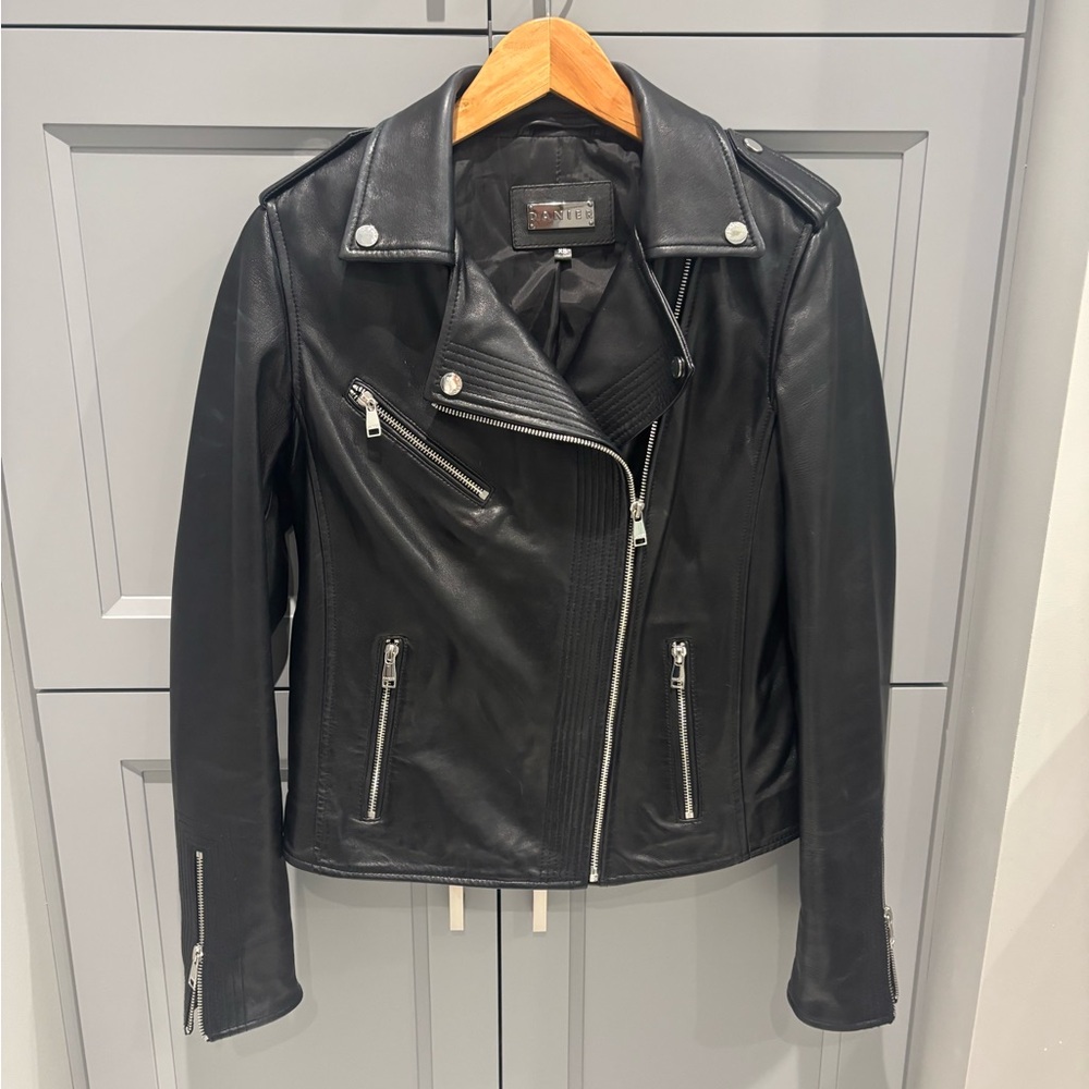 Leather moto jacket klaudia